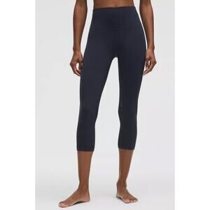 LULULEMON NAVY BLUE ALIGN HIGH RISE CROP; SIZE 10